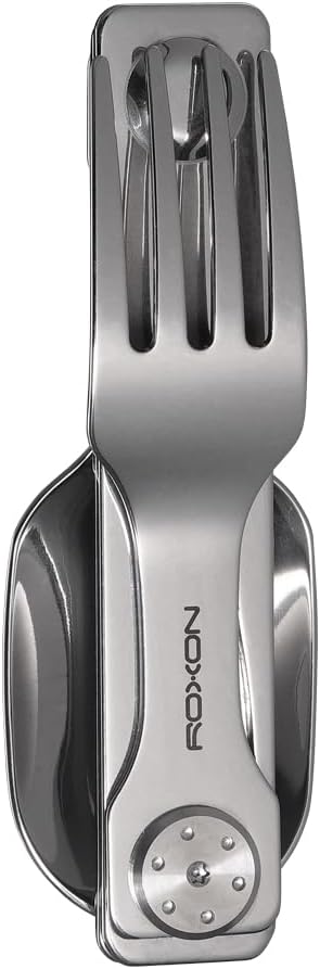 Roxon C2 Camping Utensil 2 in 1 Detachable Folding Cutlery with Fork & Spoon for Outdoor, Camping, Hiking, Easy to Carry Highly Practical Tableware