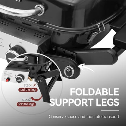 Royal Gourmet GT2005 2-Burner Portable Propane Gas Grill, Black