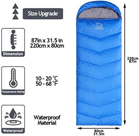 XL Size Upgraded Version of Camping Sleeping Bag 4 Seasons Warm and Cool, Lighter Weight, Adults and Children Can Use Waterproof Camping Bag, Travel and Outdoor Activities