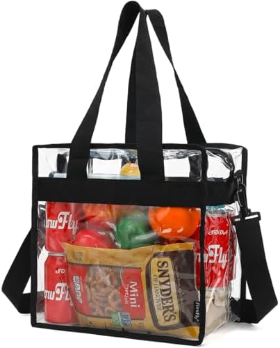 FlowFly Insulated Lunch Cooler Bag - Tote Bag Organizer for Women/Men, Clear#Black