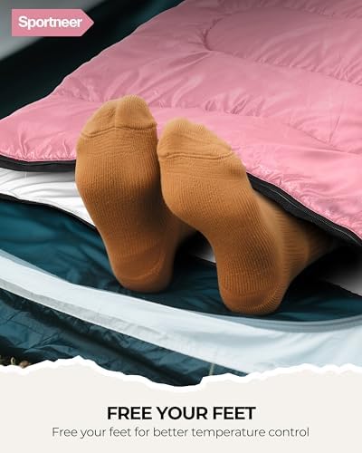 Sportneer Sleeping Bag, 3 Seasons Warm Cold Weather Sleeping Bags for Adults Kids Boys Girls with Compression Sack- Lightweight Camping Essentials Gear Accessories, Backpacking, Hiking