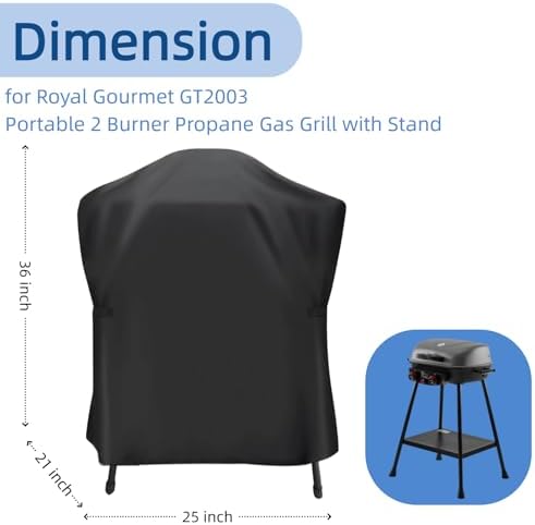 Mini Grill Cover for Royal Gourmet GT2003 2-Burner Small Balcony Grill