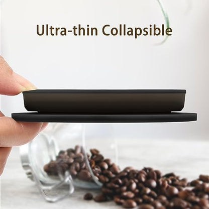 2-Packs Paperless Collapsible Travel Pour Over Coffee Maker with Metal Filter - Single Serve Camping Pour Over Coffee Maker Set - Travel Collapsible Pour Over Coffee Dripper kit (Black+Red)