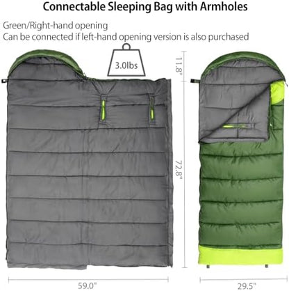 Wind Tour 3 Season Lightweight Waterproof Sleeping Bag Indoor & Outdoor for Hiking Backpacking Camping Traveling