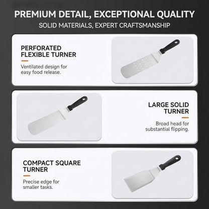 BBQ Tool Set, Stainless Steel Grill Accessories with Carrying Case, Outdoor Cooking Utensils for Camping, Tailgating, Backyard BBQ(8PCS)