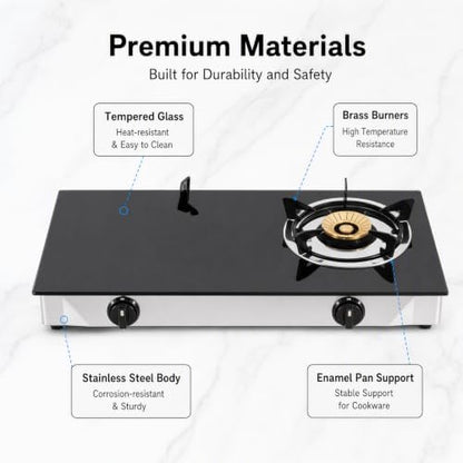 Propane Gas Cooktop, 2 Burners Portable Gas Outdoor Stove Tempered Glass Double Auto Ignition, Outdoor/Indoor Camping Burner LPG for Backyard Kitchen, Grill, Hiking Cooking, Outdoor (Style A)