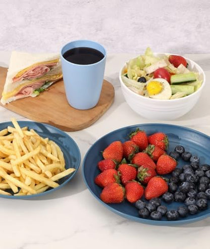 Quatish 24 Piece Plates and Bowl Set for 6, Dinnerware Dish Set for Kitchen