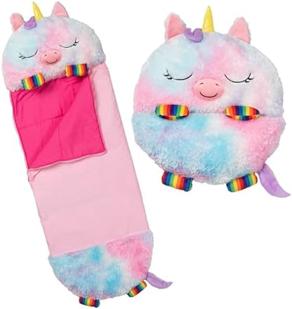 Happy Nappers 2-in-1 Pillow & Sleepy Sack Rainbow Unicorn 54x20 Medium