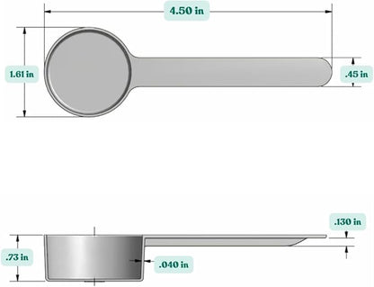 4 Teaspoon (20 mL) Long Handle Scoop for Measuring Coffee, Pet Food, Grains, Protein, Spices and Other Dry Goods (Pack of 25)