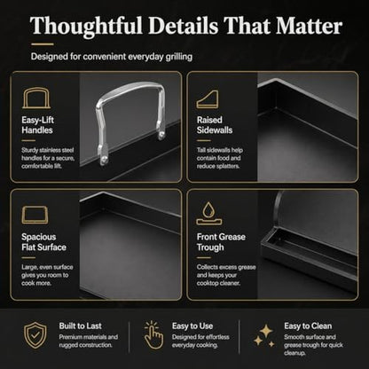 Cast Iron Griddle for Gas Grill Griddle 17 x 13 Inch Flat Top