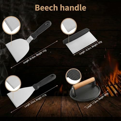 BBQ Tool Set, Stainless Steel Grill Accessories with Carrying Case, Outdoor Cooking Utensils for Camping, Tailgating, Backyard BBQ(8PCS)