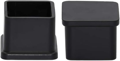 Flyshop Flexible PVC Patio Chair Table Leg Tips Caps Square Furniture Covers 25 x 25 mm, 1" x 1", Black, 20PCS