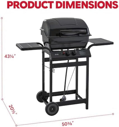 Feasto 2 Burner Propane Gas Grill for Outdoor Cooking and BBQ, Black