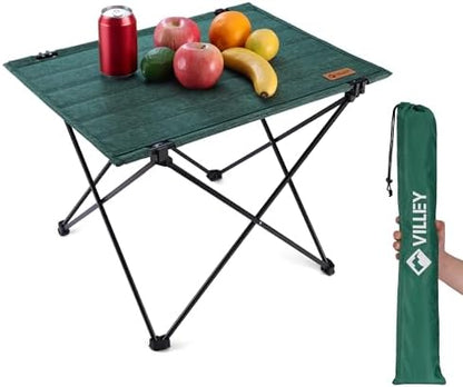 VILLEY Folding Camping Table, Portable Lightweight Table with Carry Bag