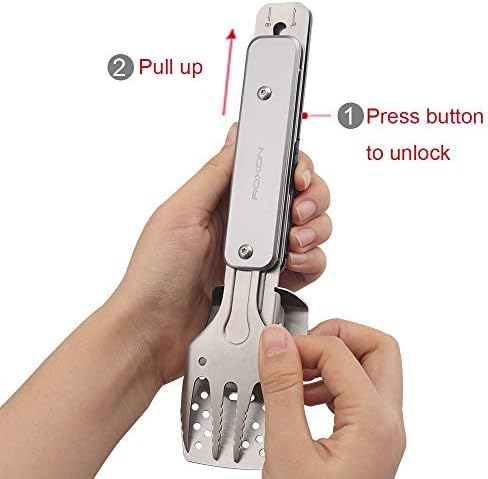 ROXON 4 in 1 Mini Folding BBQ Barbecue Combo Tool (Grey)