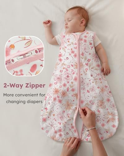 Yoofoss Baby Sleep Sack 12-18 Month 0.5TOG 100% Organic Cotton 2-Way Zipper