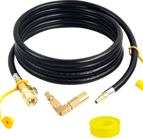 Upgraded 12FT RV Quick Connect Propane Hose for RV to Grill