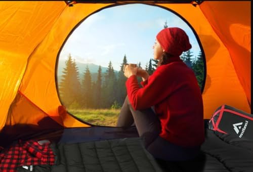 LONDTREN Large 0 Degree Sleeping Bags for Adults Cold Weather Sleeping Bag Camping Winter Below Zero 20 15 Flannel Big and Tall XXL