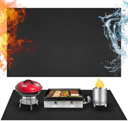 Heat Resistant Mats for Countertop fits Tabletop Grill, 42x24x0.02in, Black