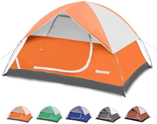 Camping Tent, Waterproof 2/3/4 Person Tents for Camping, Lightweight Easy Set Up Outdoor Hiking Tent Backpacking Tent with Carry Bag, Backpack Tent Suit for Family Beach Hiking Travel