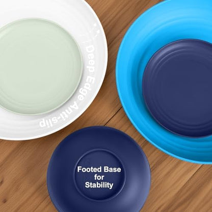 32-Piece Dishes Sets for 8, Plastic Plates and Bowls Sets - Island