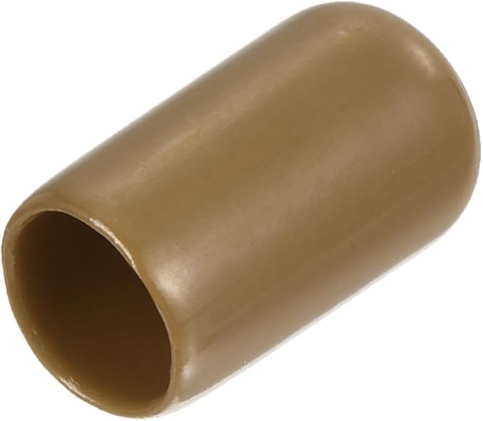 uxcell 20pcs Rubber End Caps 9.5mm(3/8") ID Vinyl PVC Round Tube Bolt Cap Cover Screw Thread Protectors Light Brown