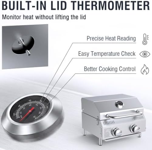 Bestfire 2-Burners Tabletop Propane Grill, 20,000 BTU