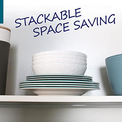 Melamine Dinnerware Set for 4-16 Pcs:Camping Dishes Set with Dinner Plates,Salad Plates,Bowls and Cups.Lightweight and Unbreakable.Indoor and Outdoor Use.