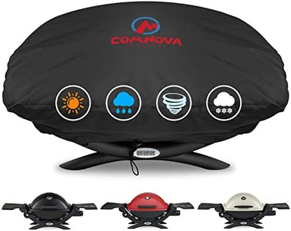 Comnova Grill Cover for Weber Q Series - 7111 BBQ Cover for Weber Q2000 and Q200 Series Gas Grill Heavy Duty & Waterproof, 33 Inch Barbecue Cover for Weber Q2200, Q2000, Q2400, Q200, Q220 and More