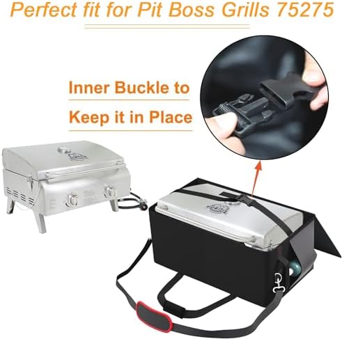 Grill Carry Bag for Pit Boss Grills 75275 Two-Burner Portable Grill,Heavy Duty Waterproof Tabletop Griddle Cover for Pit Boss Griddle 75275