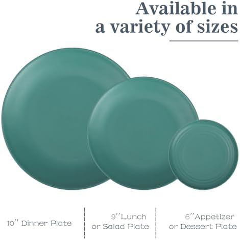 BUSOKIP40 PCS Bowls and Plates Set, Plastic Dinnerware Sets for 8- Green