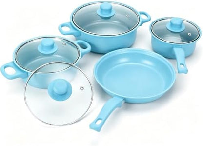 13 Piece Cookware Set Portable Lightweight Cast Iron Pots and Pans Set