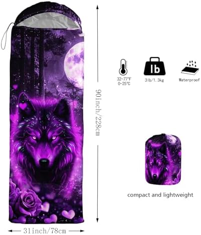 QOOMO Camping Sleeping Bags,3 Season Warm & Cool Weather,Lightweight,Waterproof Sleeping Bags for Adults & Kids,Traveling,and Outdoors,Camping Gear Equipment