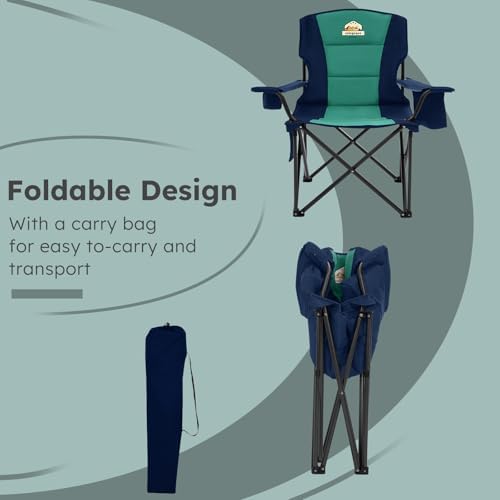 Colegence Oversized Heavy Duty Camping Chair for Adults, 450 lb, Dark Blue
