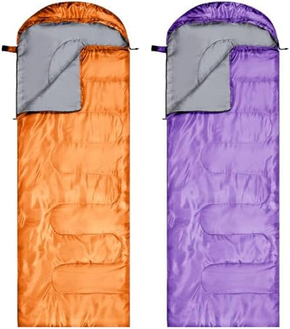 Tudomro 2 Pcs Camping Sleeping Bag for Adults Lightweight Packable Waterproof Camping Gear Equipment to Keep Warm for Outdoor Backpacking Hiking Travel