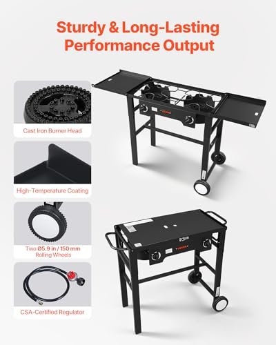 VEVOR Outdoor Propane Gas Stove, Propane LPG Gas Camping Stove,