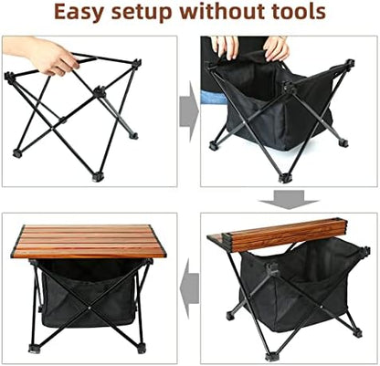 ROCK CLOUD Portable Camping Table Ultralight Aluminum Camp Table with Storage Bag Folding Beach Table for Camping Hiking Backpacking Outdoor Picnic, Small