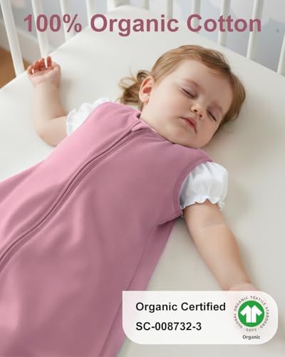 Yoofoss Baby Sleep Sack 12-18 Month 0.5TOG 100% Organic Cotton 2-Way Zipper