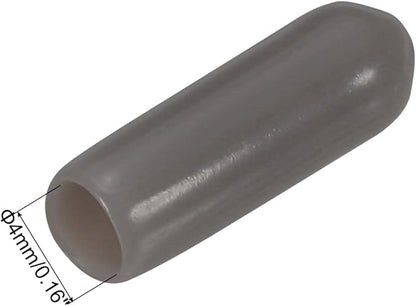 uxcell 20pcs Rubber End Caps 4mm(0.2") ID Vinyl PVC Round Tube Bolt Cap Cover Screw Thread Protectors,Brown