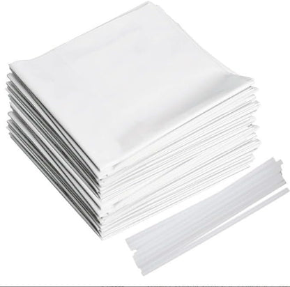 20pcs 15Gallon W10165294RB Trash Compactor Bags,for 15" Rectangular Compactors,for Small Spaces/RV/Camping/kitchen(Ties Included, White)