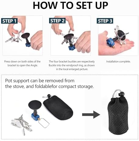 Widesea Camping Burner Stove 3300W Outdoor Gas Stove Small Backpacking Stoves Portable Bottletop Backpacking Stove Portable Tourist Survival Bushcraft Kitchen