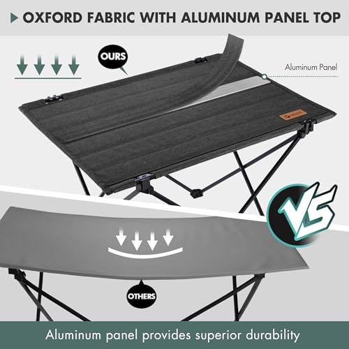VILLEY Folding Camping Table, Portable Lightweight Table with Carry Bag