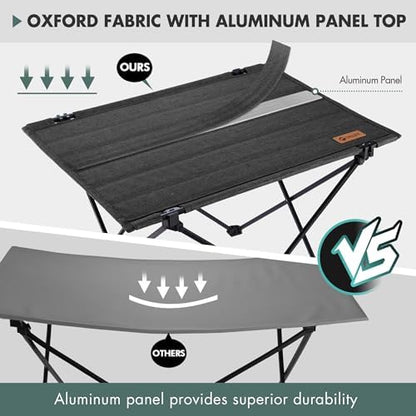 VILLEY Folding Camping Table, Portable Lightweight Table with Carry Bag