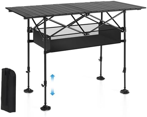 ALPHA CAMP Folding Camping Table Outdoor Table for Camping Picnic BBQ Beach