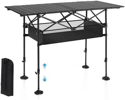 ALPHA CAMP Folding Camping Table Outdoor Table for Camping Picnic BBQ Beach