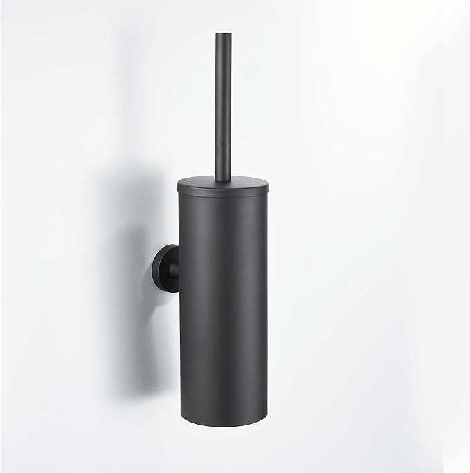 Toilet Brush and Holder Matte Black Toilet Bowl Brush Wall Mounted Toilet Brush with Lid