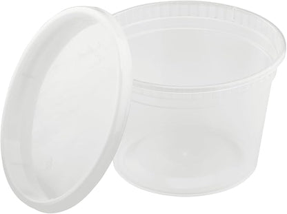 Karat [16oz - 240 ct] Clear PP Injection Molded Round Deli Containers with Lids (FP-IMDC16-PP)
