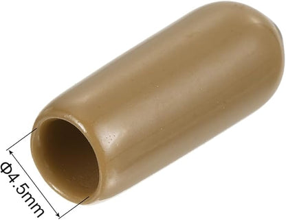 uxcell 20pcs Rubber End Caps 4.5mm(3/16") ID Vinyl PVC Round Tube Bolt Cap Cover Screw Thread Protectors Light Brown