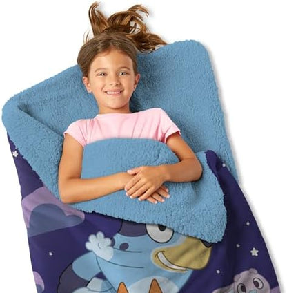 Silk Touch Sherpa Slumber Bag for Boys and Girls, Sleeping Bag with Zipper, Sleepover Set, 27 x 56 inches