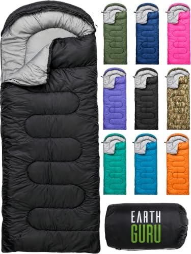 Sleeping Bags for Adults Cold Weather & Warm - Backpacking Camping Sleeping Bag for Kids 10-12, Girls, Boys - Lightweight Compact Camping Essentials Gear Accessories Hiking Sleep Must Haves